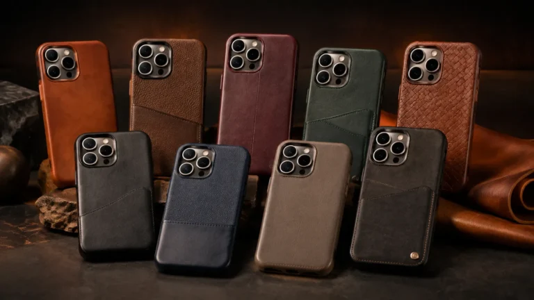 Nine premium leather cases for iPhone 17