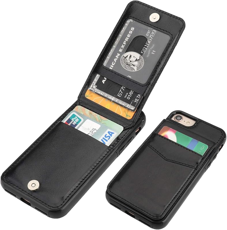 KIHUWEY iPhone SE wallet case with leather kickstand