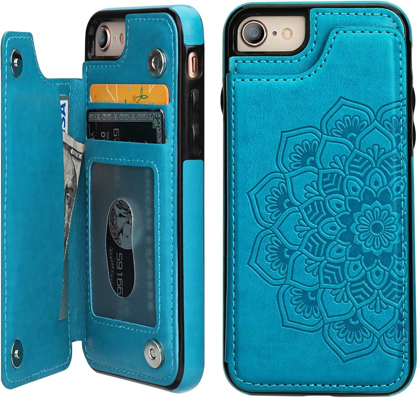 Vaburs iPhone SE wallet case with embossed mandala design