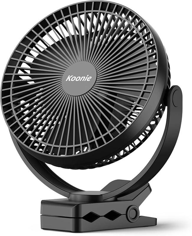 Koonie 8-Inch Rechargeable Clip-On Fan