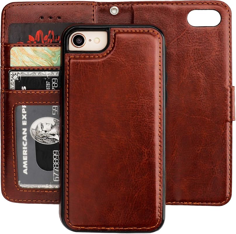 Bocasal iPhone SE wallet case with detachable kickstand