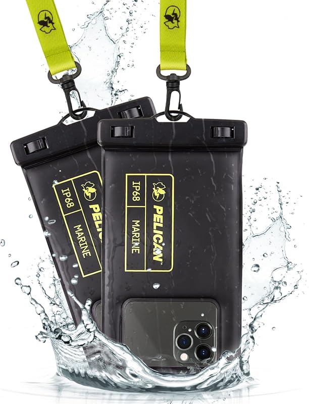 Pelican Marine floating waterproof phone pouch with lanyard