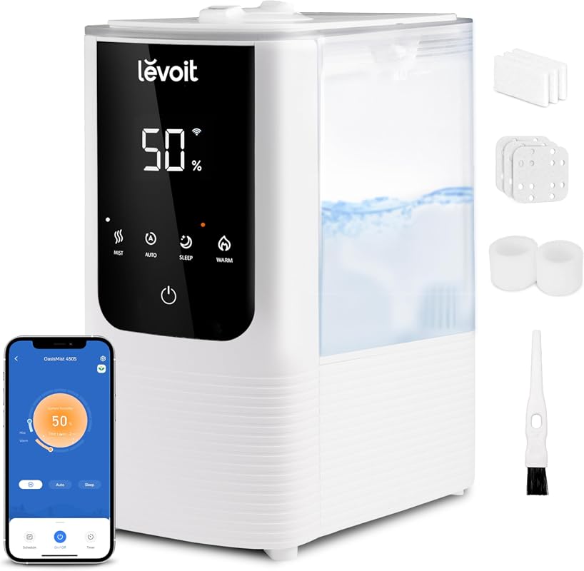 LEVOIT OasisMist 4.5L Smart Warm and Cool Mist Humidifier for Large Rooms