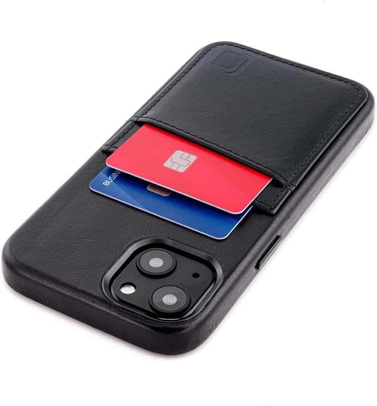 Dockem M2GL Genuine Leather Card Case for iPhone 13, Magnetic Wallet with 2 Slots
