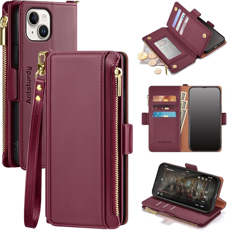 Antsturdy iPhone 15 Wallet Case