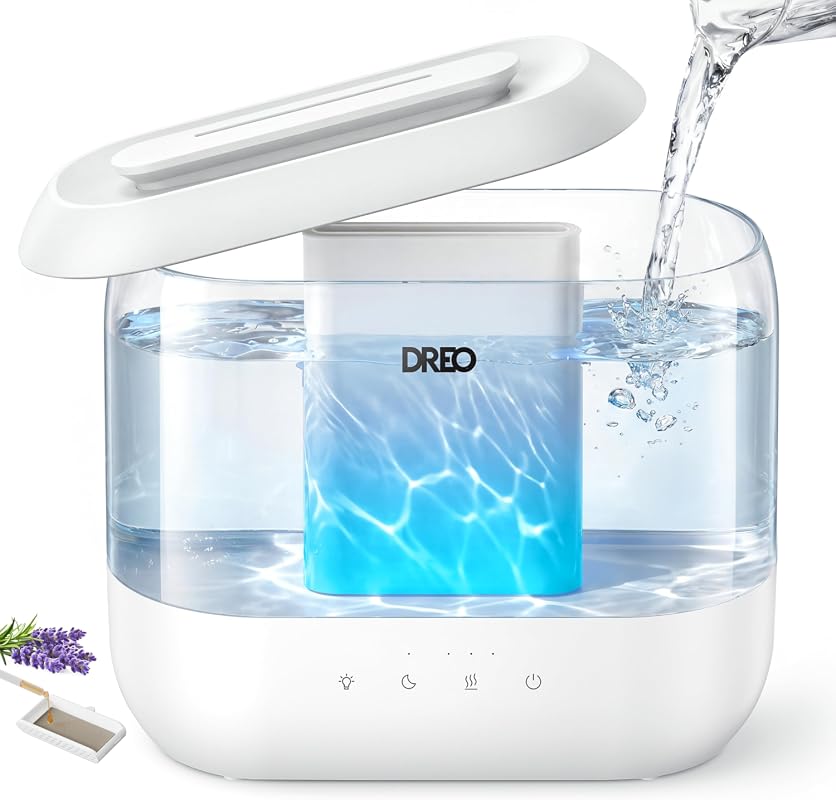 Dreo 4L Top Fill Humidifier for Bedroom, 36H Quiet Cool Mist, Night Light