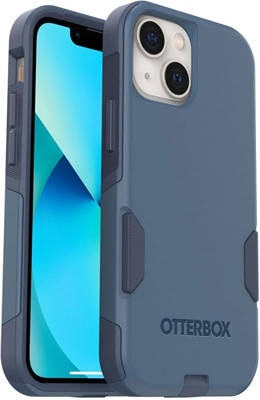 OtterBox Commuter Series Case for iPhone 13 mini and 12 mini, blue rock skip way, slim tough protection