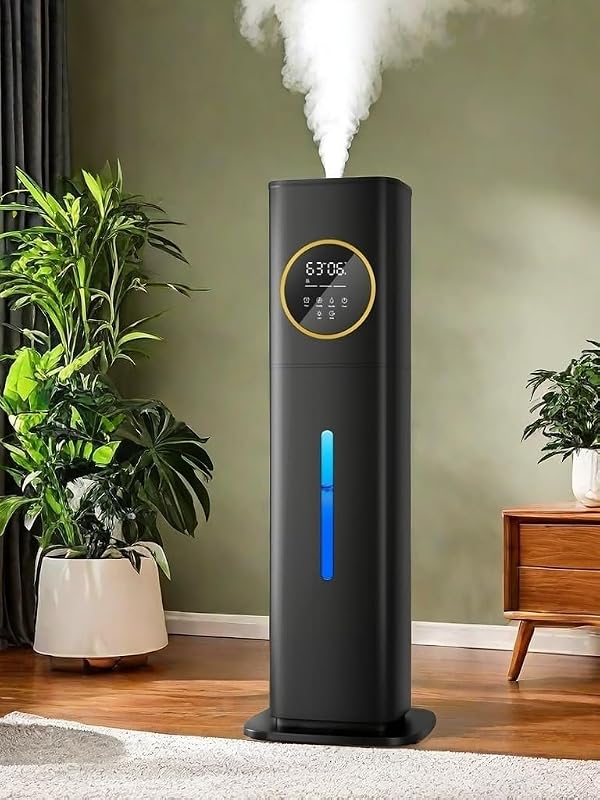 Large Room Humidifier with Night Light, 8L Top-Fill Cool Mist and Essential Oil Diffuser