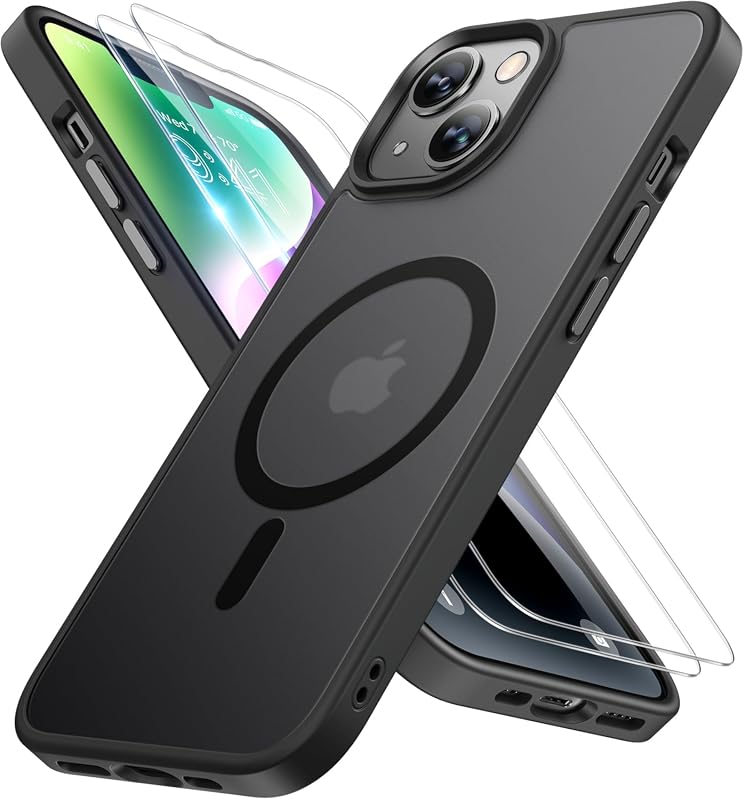 Miracase Magnetic Case for iPhone 14 Plus, MagSafe Compatible, Black