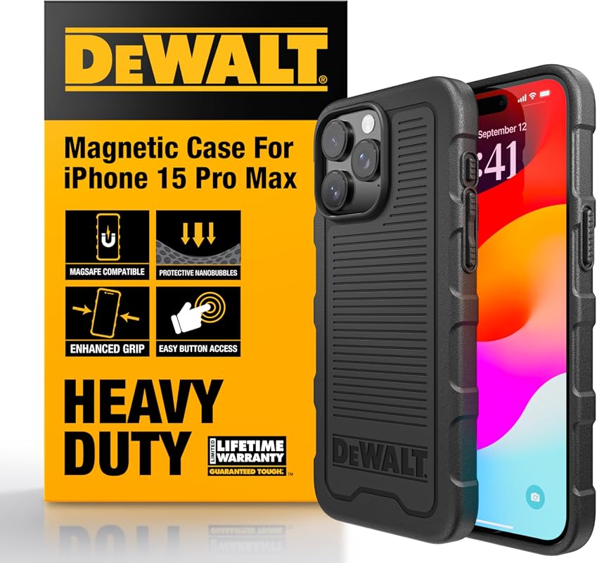 DEWALT iPhone 15 Pro Max Magnetic Slim Shockproof Case