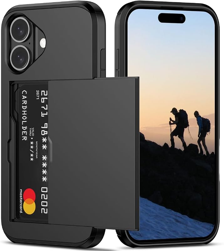 Nvollnoe iPhone 16 Case with Hidden Card Slot and Shockproof Protection