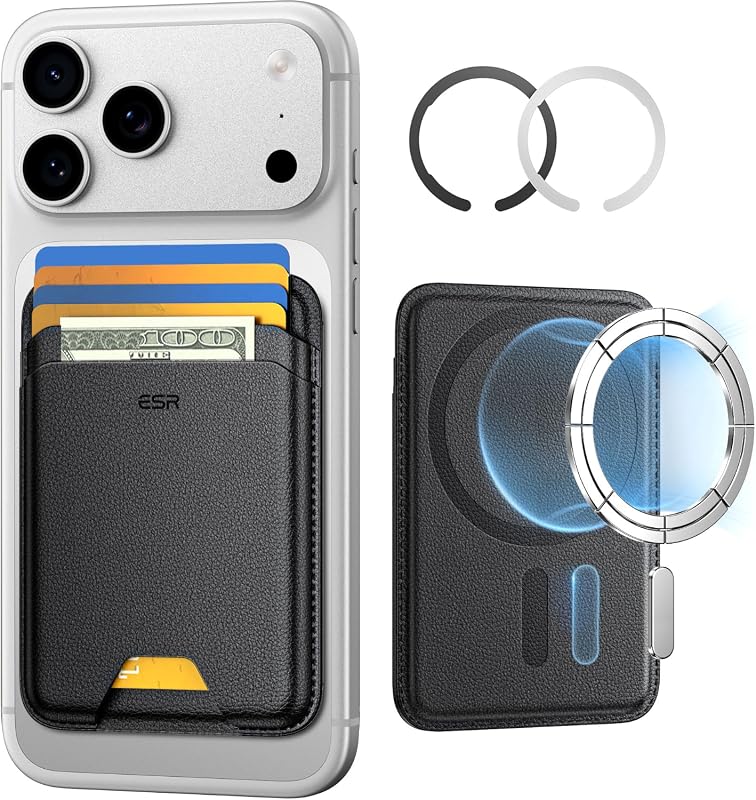 ESR MagSafe Wallet, Slim 5-Card Holder, RFID Blocking, Magnetic Wallet for iPhone and Samsung