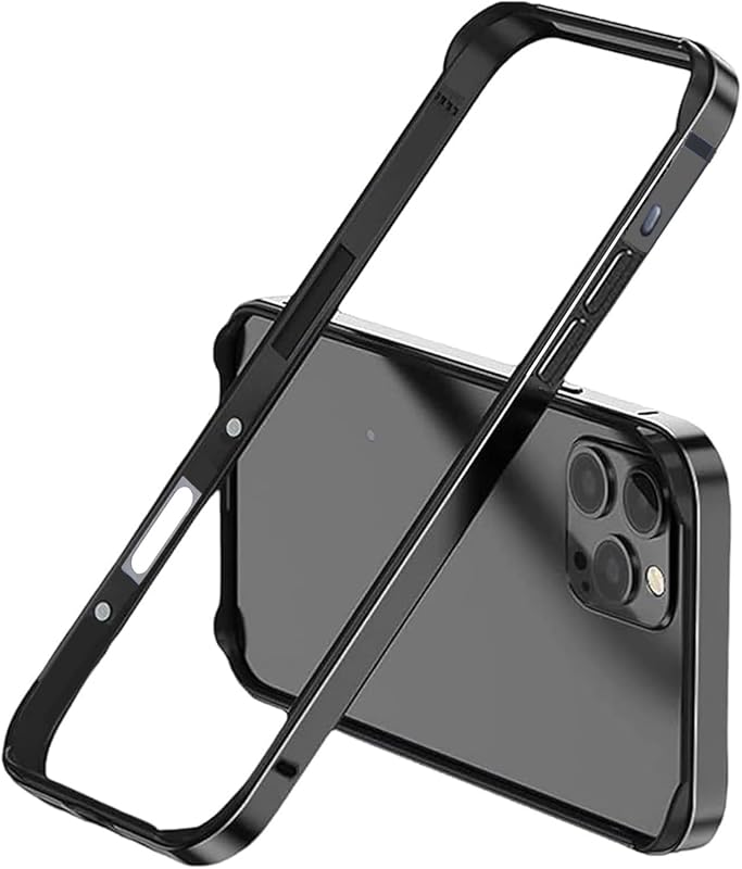 Aluminum Frame Metal Bumper Case for iPhone 16 Pro Max, Black Titanium