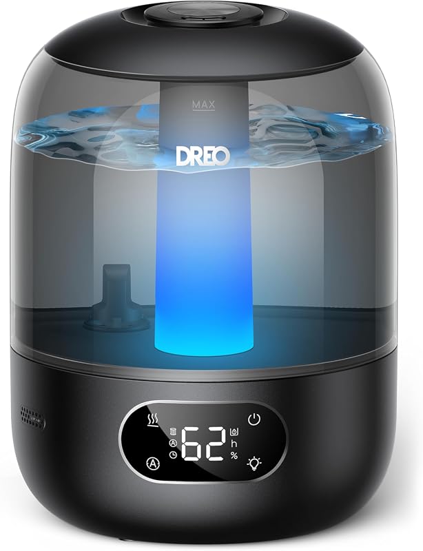DREO 3L Top Fill Cool Mist Humidifier with 360° Nozzle and Night Light