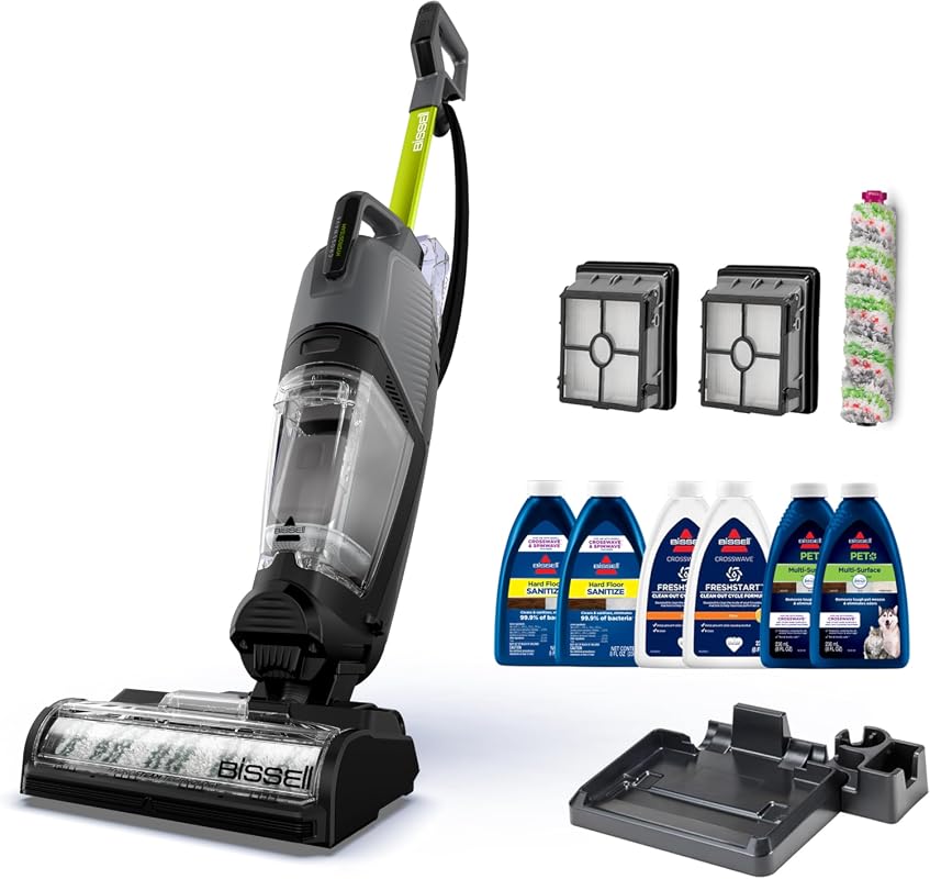 Bissell CrossWave HydroSteam Deluxe 3-in-1 Steam Vacuum Mop for Hard Floors with Sanitize Formula