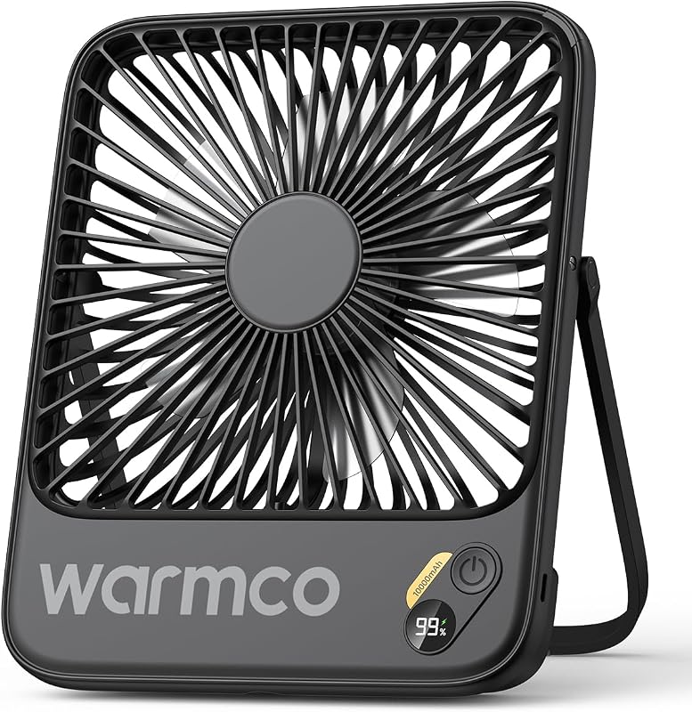 Warmco 10000mAh Portable Travel Fan with Digital Display
