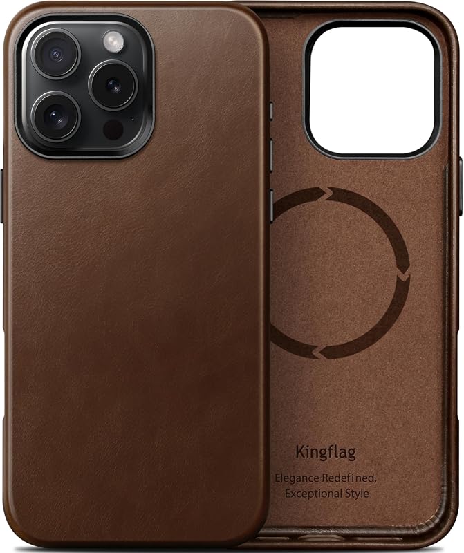 Genuine Leather iPhone 16 Pro Case in Rustic Brown