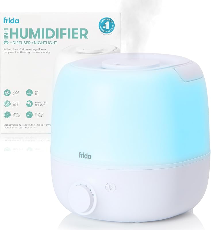 Frida Baby 3-in-1 Cool Mist Humidifier with Nightlight and Diffuser