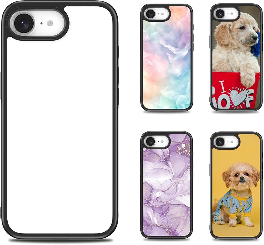 iPhone 16e Sublimation Blank Cases, 5-Pack Printable Aluminum and PC Shockproof Covers