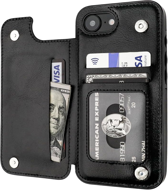 ONETOP iPhone 17e/16e Wallet Case with card holder, magnetic clasp, and shockproof cover
