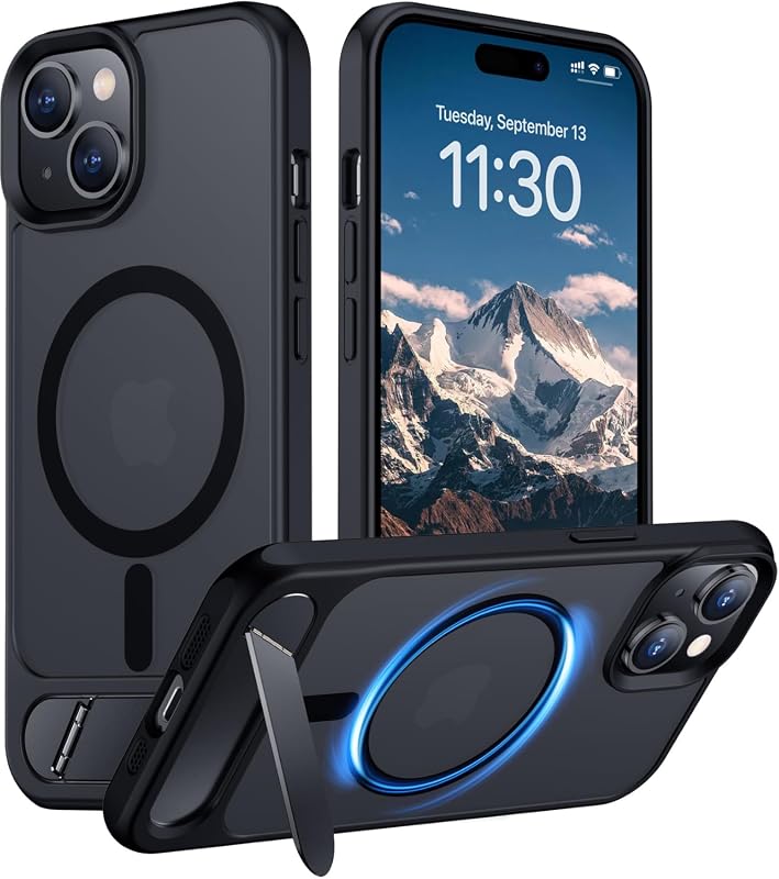 Magnetic Compatible Case for iPhone 15 Plus and iPhone 14 Plus, Translucent Matte