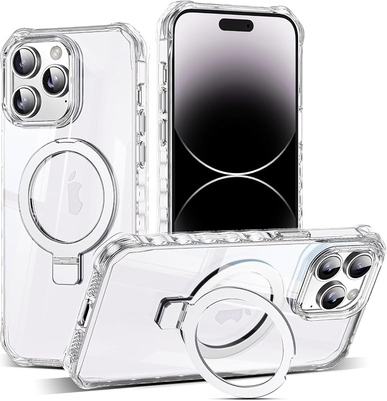 iPhone 14 Pro Clear Magnetic Case with Stand
