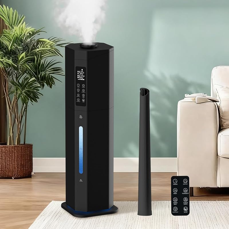 GloryAir 9L Warm and Cool Mist Humidifier with Auto Mode and Humidistat
