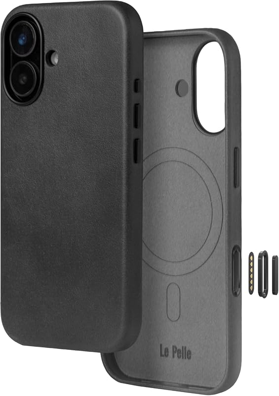 Handmade Italian Leather Case for iPhone 17, MagSafe Compatible, Camera Control, Two-Tone Finish