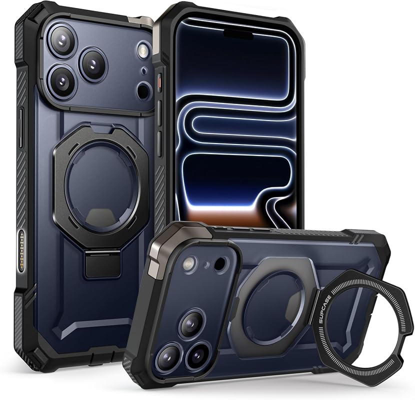 SUPCASE iPhone 17 Pro Max Unicorn Beetle Grip case with kickstand, black