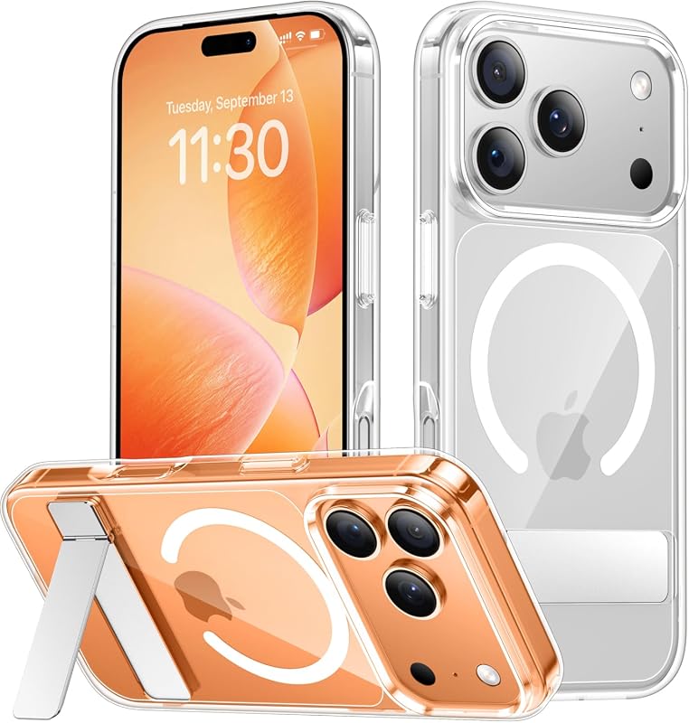 SPIDERCASE iPhone 17 Pro Max Magnetic Case with 3 Stand Ways, Shockproof Protection