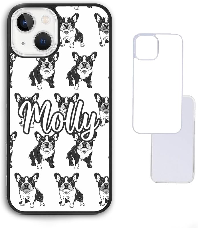 Custom French Bulldog Bumper Case for iPhone, Personalized Name Protective Cover