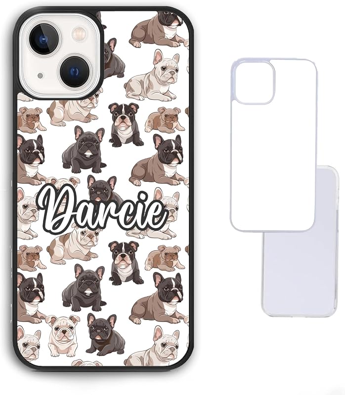 Custom French Bulldog Bumper Case for iPhone, Brown Orange Pattern