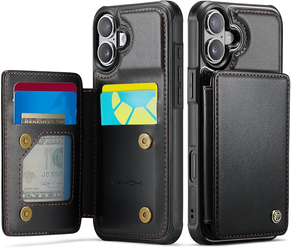 Vinich iPhone 17 Wallet Case with RFID Card Slots and Kickstand