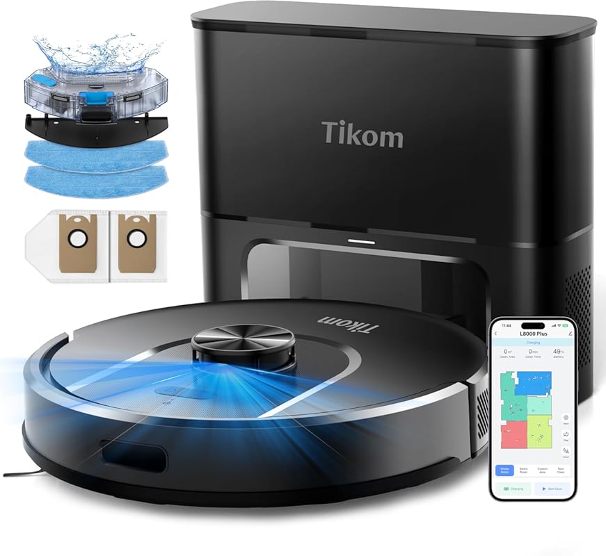 Tikom L8000 Plus Robot Vacuum and Mop with LiDAR and self-emptying