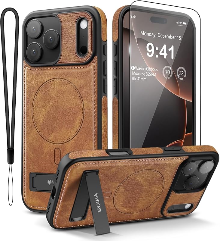 WTCASE iPhone 17 Pro Max Magnetic Leather Case