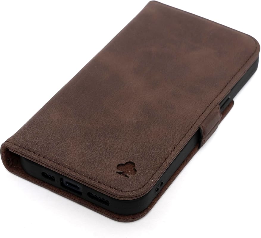 Porter Riley Leather Case for iPhone Air, Genuine Leather Wallet Flip Cover, Card Slots, Stand