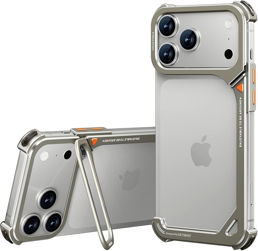 OATSBASF 9 Case Aluminum Bumper for iPhone 17 Pro Max, MagSafe Compatible Minimalist Protection