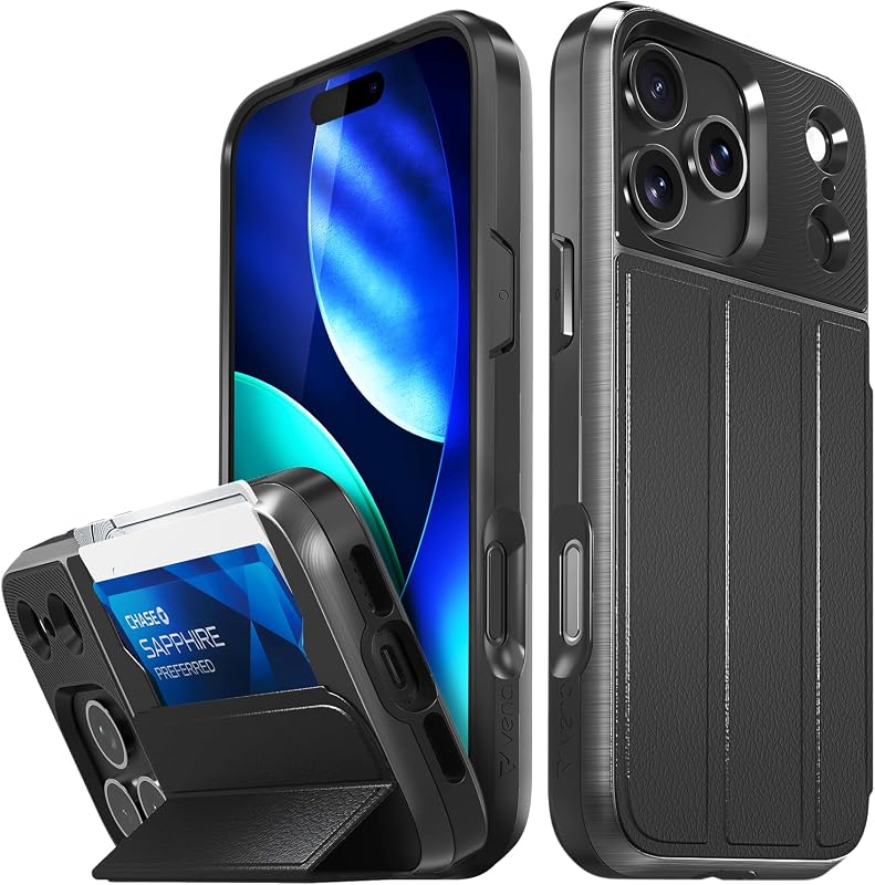 VENA vCommute iPhone 17 Pro Max Wallet Case with Military Grade Protection, Card Holder