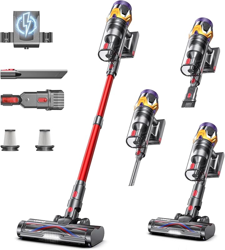 Upgraded Cordless Stick Vacuum with 55KPA Suction