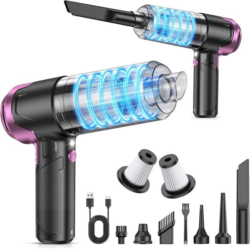 KMM Handheld Car Vacuum Cleaner and Air Duster, 10000PA, 120W, LED Light