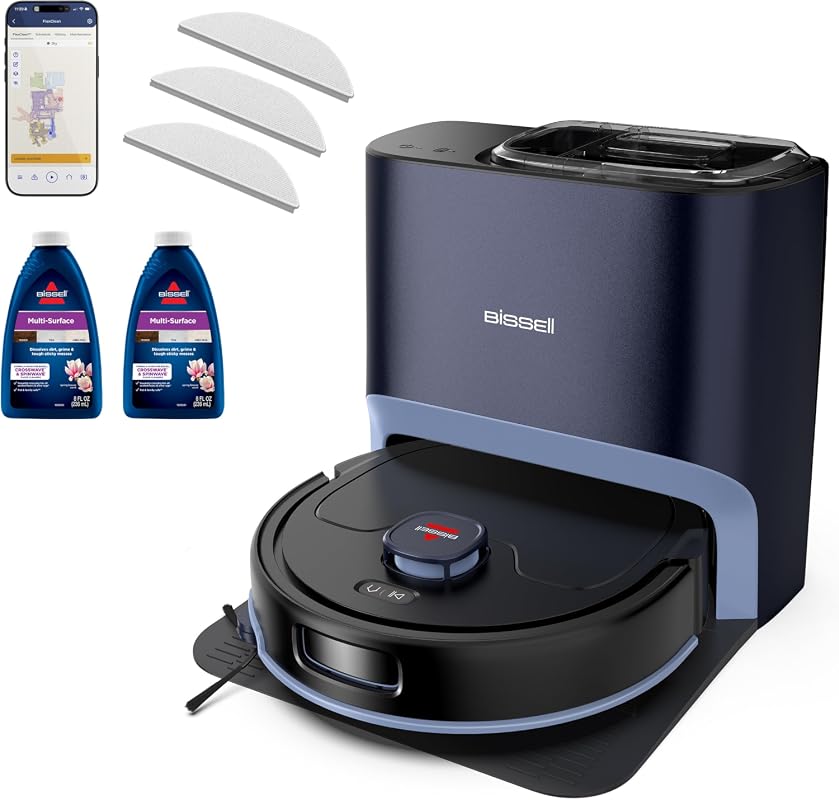 Bissell FlexClean FurForce Robot Vacuum and Mop with LiDAR Navigation, Liftable Pad, 60-Day Dust Collection