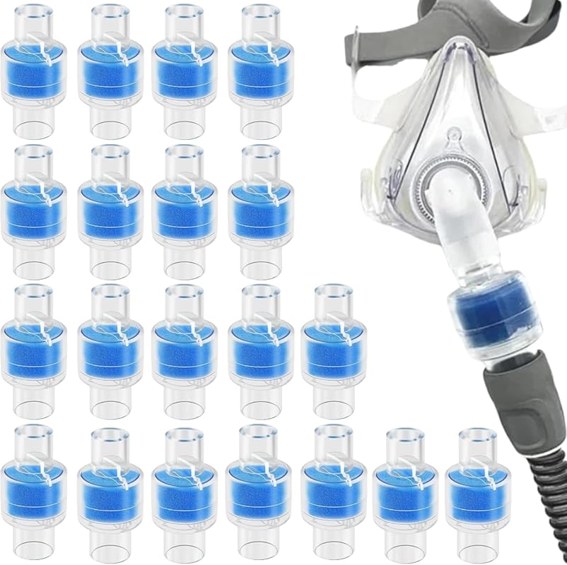 HME Heat Moisture Exchange Filters for CPAP 20-pack waterless inline humidifier