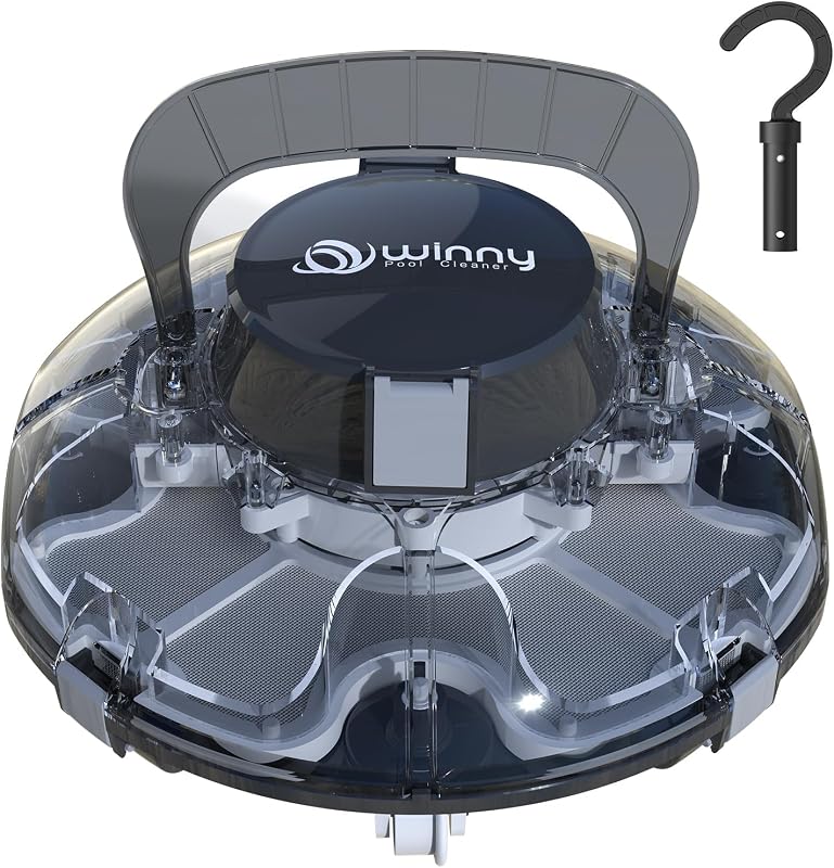 Cordless robotic pool vacuum for above-ground pools