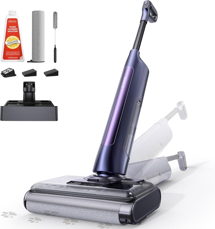 Ultenic AC1 TriFlex Wet Dry Vacuum Mop with Lay-Flat Design, Self-Cleaning, and Anti-Tangle Roller