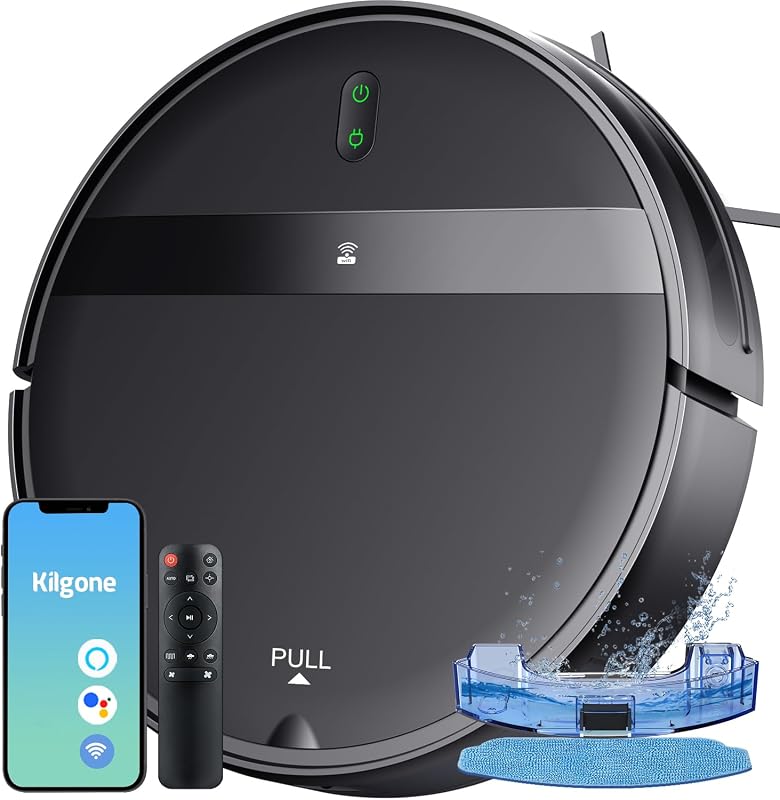 Kilgone Robot Vacuum and Mop Combo with Tangle-Free Suction, 3D Avoidance, and App Control