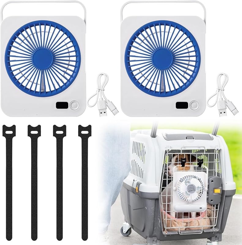 Pet crate fan for dogs and pets