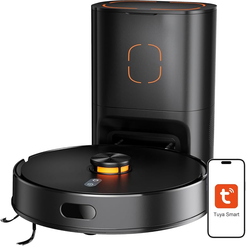 Robot Vacuum and Mop Combo with 10000Pa Suction, 90-Day Self-Emptying, Smart Laser Navigation