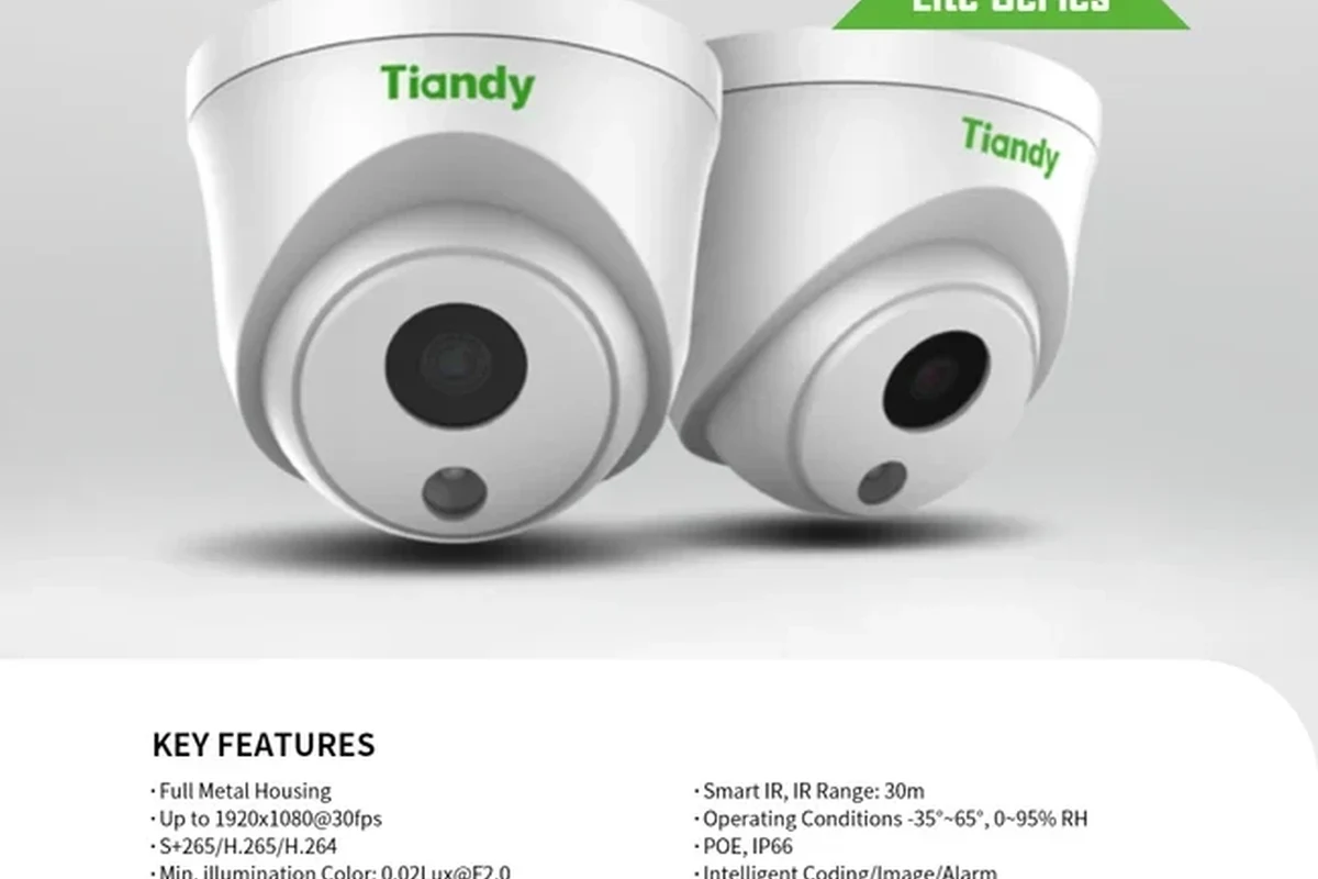 Smart home 2MP camera mounted indoors showing a doorway in a modern home