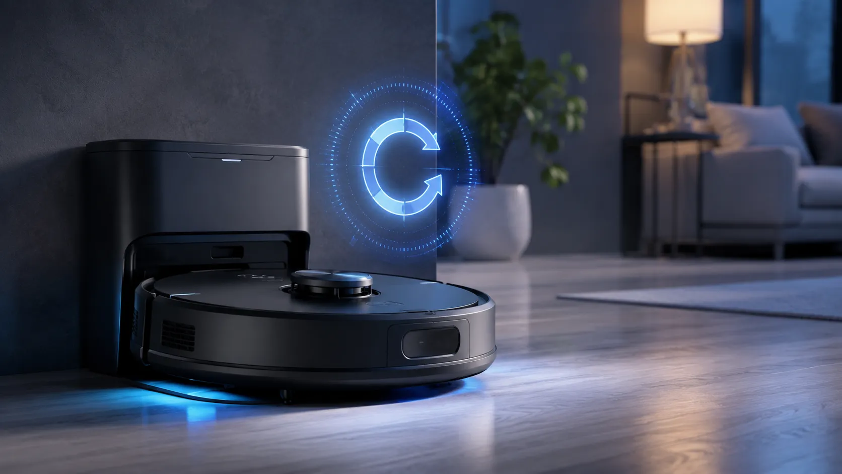 Shark robot vacuum on charging dock during manual reset troubleshooting