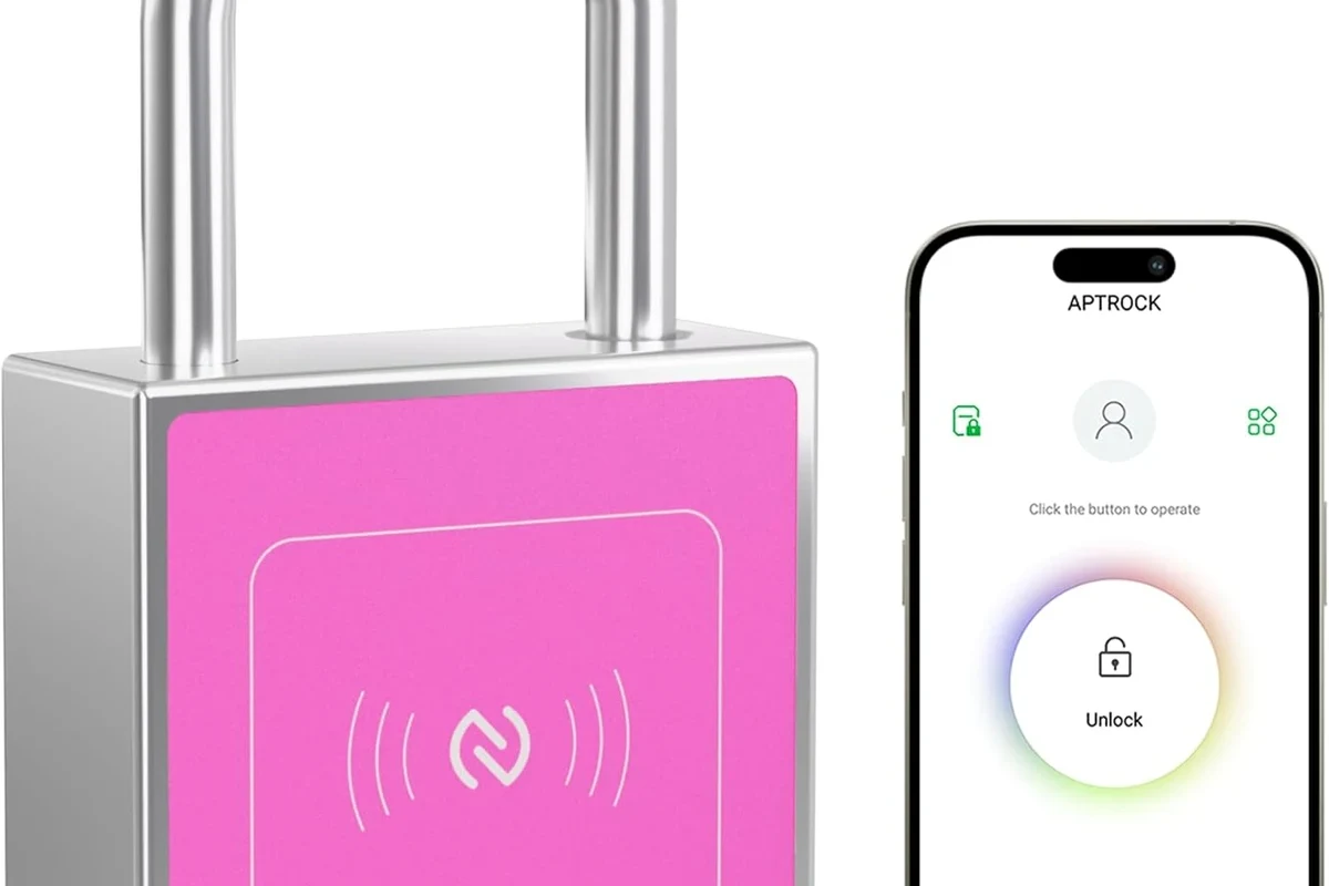 Battery-free smart lock installed on a modern front door with keypad and handle